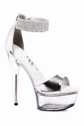609-HAVEN Platform Sandal  | Silver Faux Leather