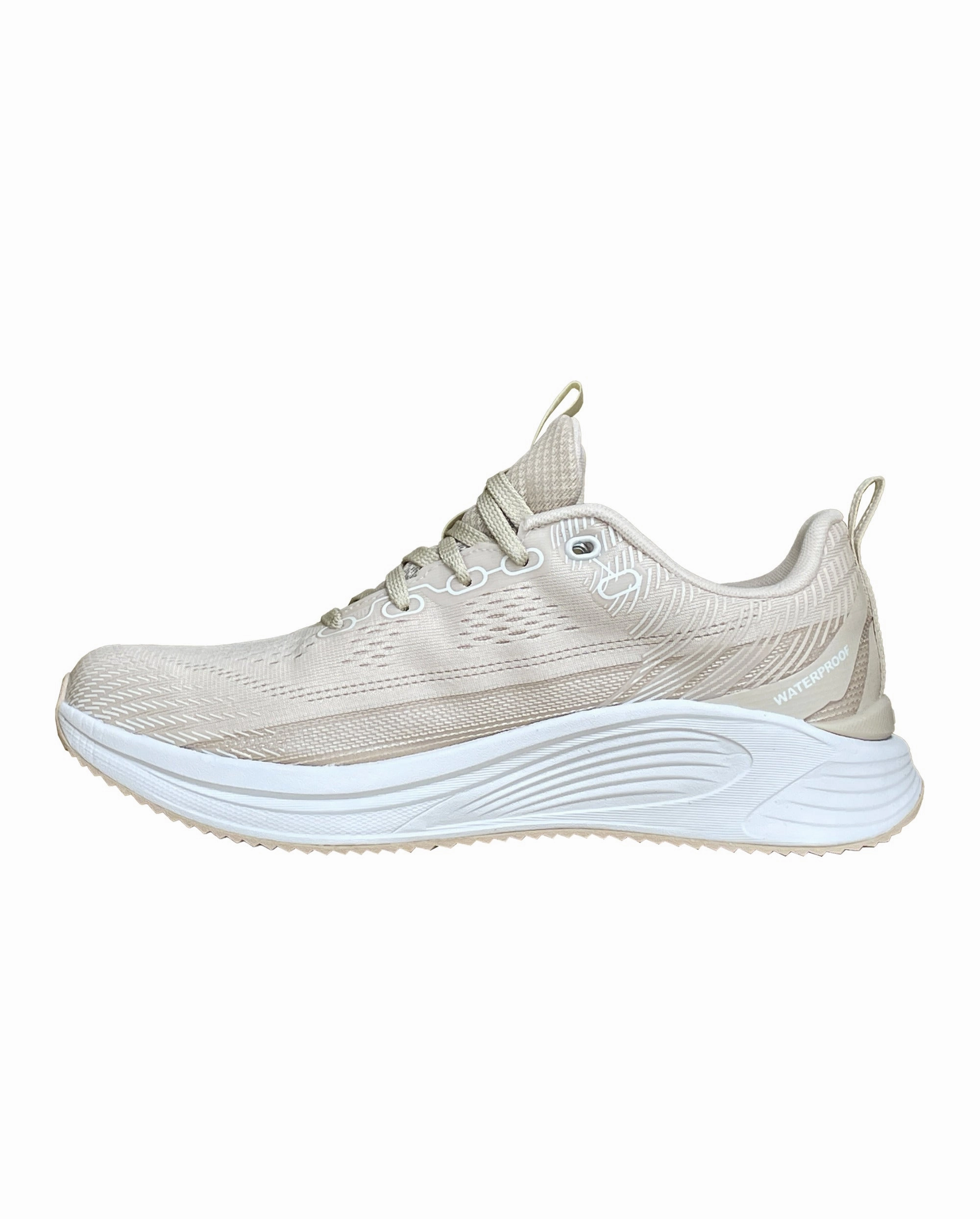 99458-614-M | WOMEN'S PROTO TRAINER WATERPROOF SNEAKERS | SAND/BLANC DE BLANC