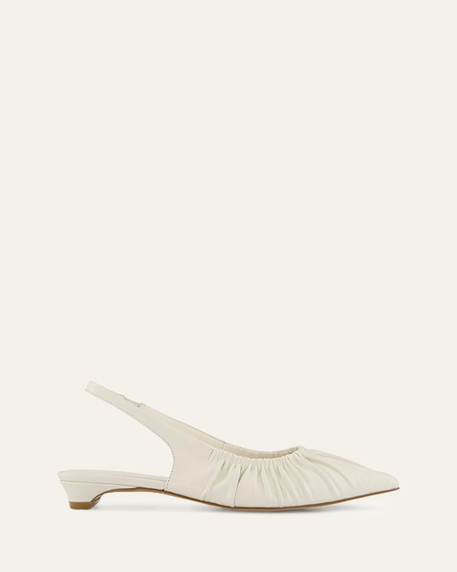 ADALINE DRESS FLATS OFF WHITE LEATHER