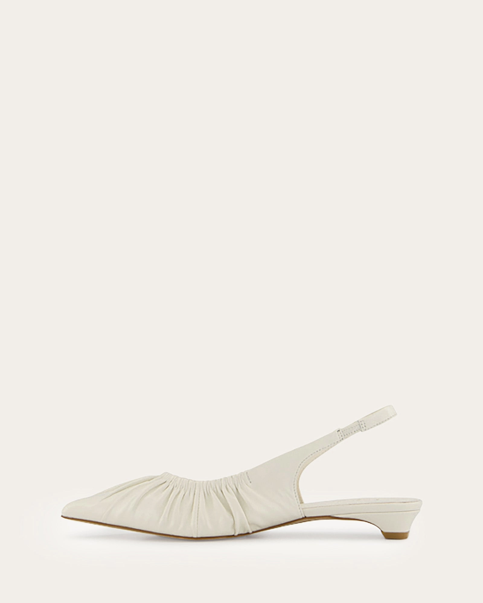 ADALINE DRESS FLATS OFF WHITE LEATHER
