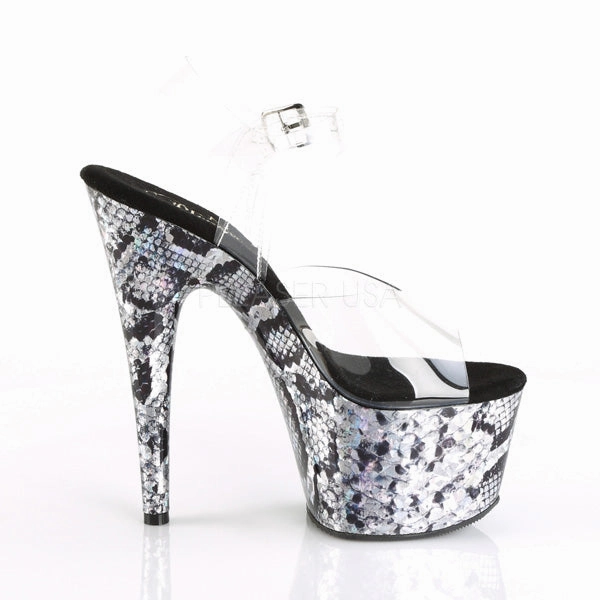 ADORE-708SP  Clear/Silver Holo Snake Print