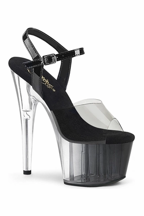ADORE-708T-1 Exotic Sandal | Black Vinyl