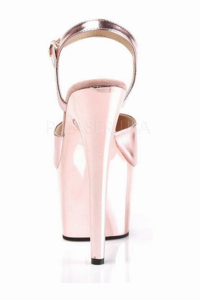 ADORE-709 Platform Sandal  | Rose Gold Faux Leather