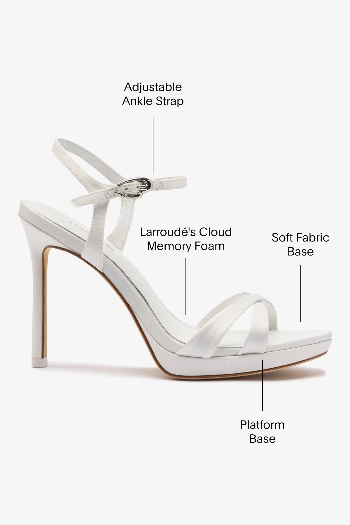 Angelina Sandal In White Satin