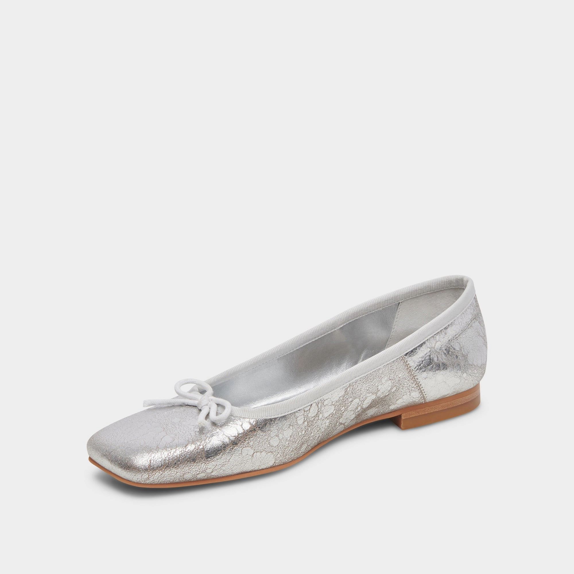 ANISA BALLET FLATS SILVER DISTRESSED LEATHER - re:vita
