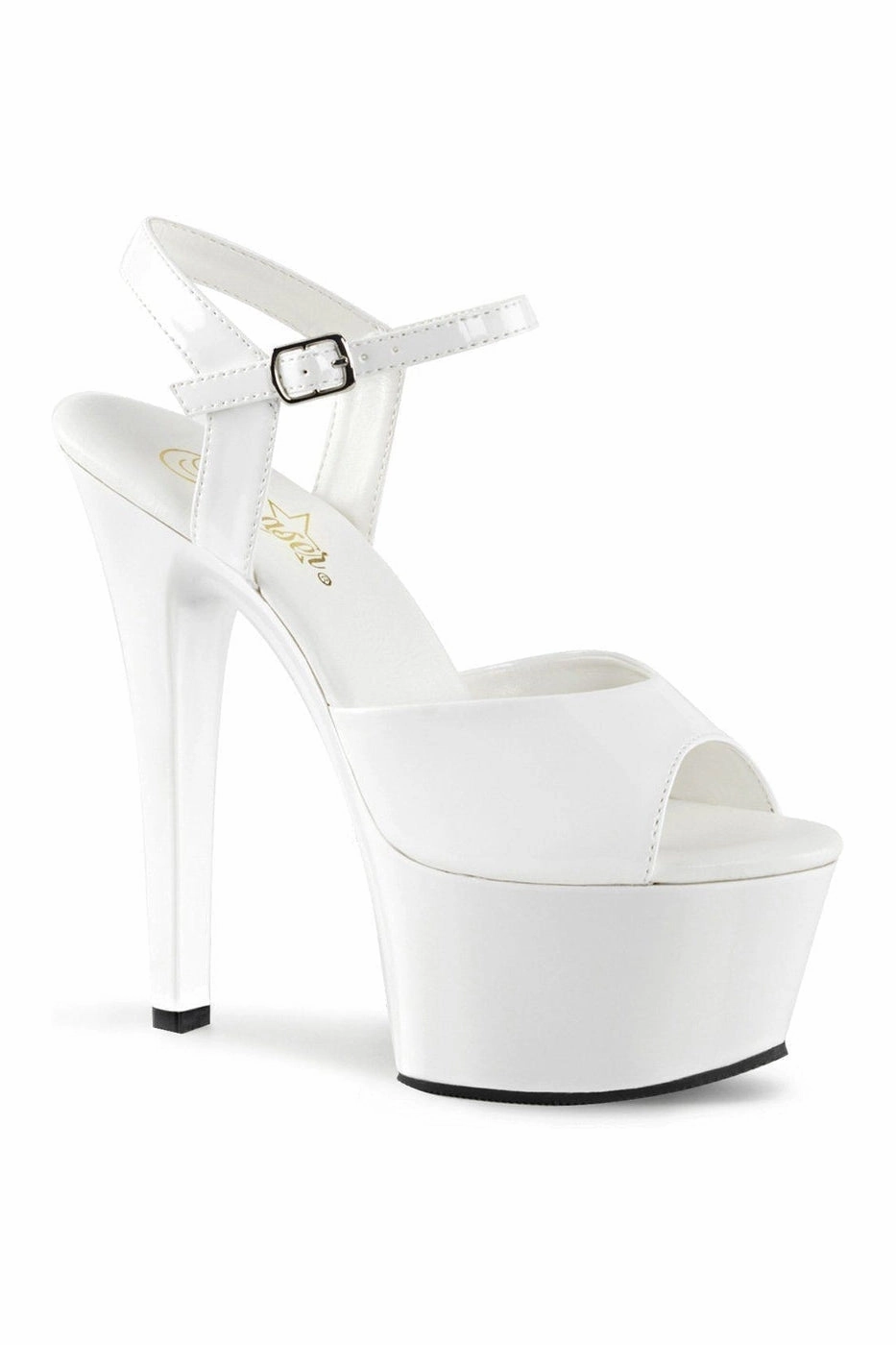 ASPIRE-609 Platform Sandal  | White Patent