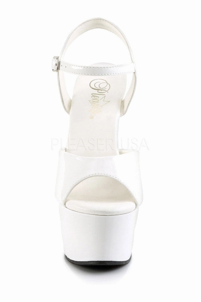ASPIRE-609 Platform Sandal  | White Patent