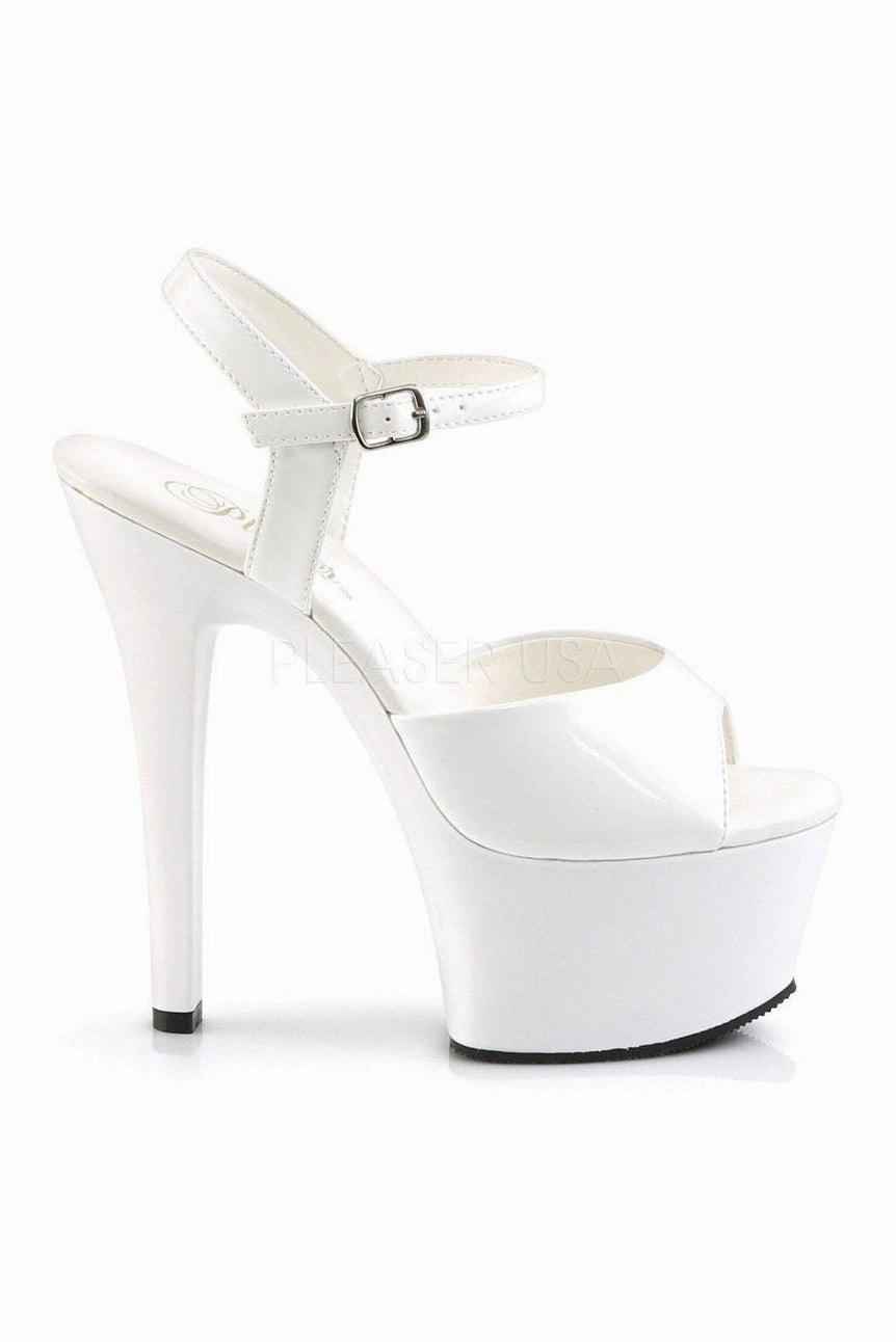 ASPIRE-609 Platform Sandal  | White Patent