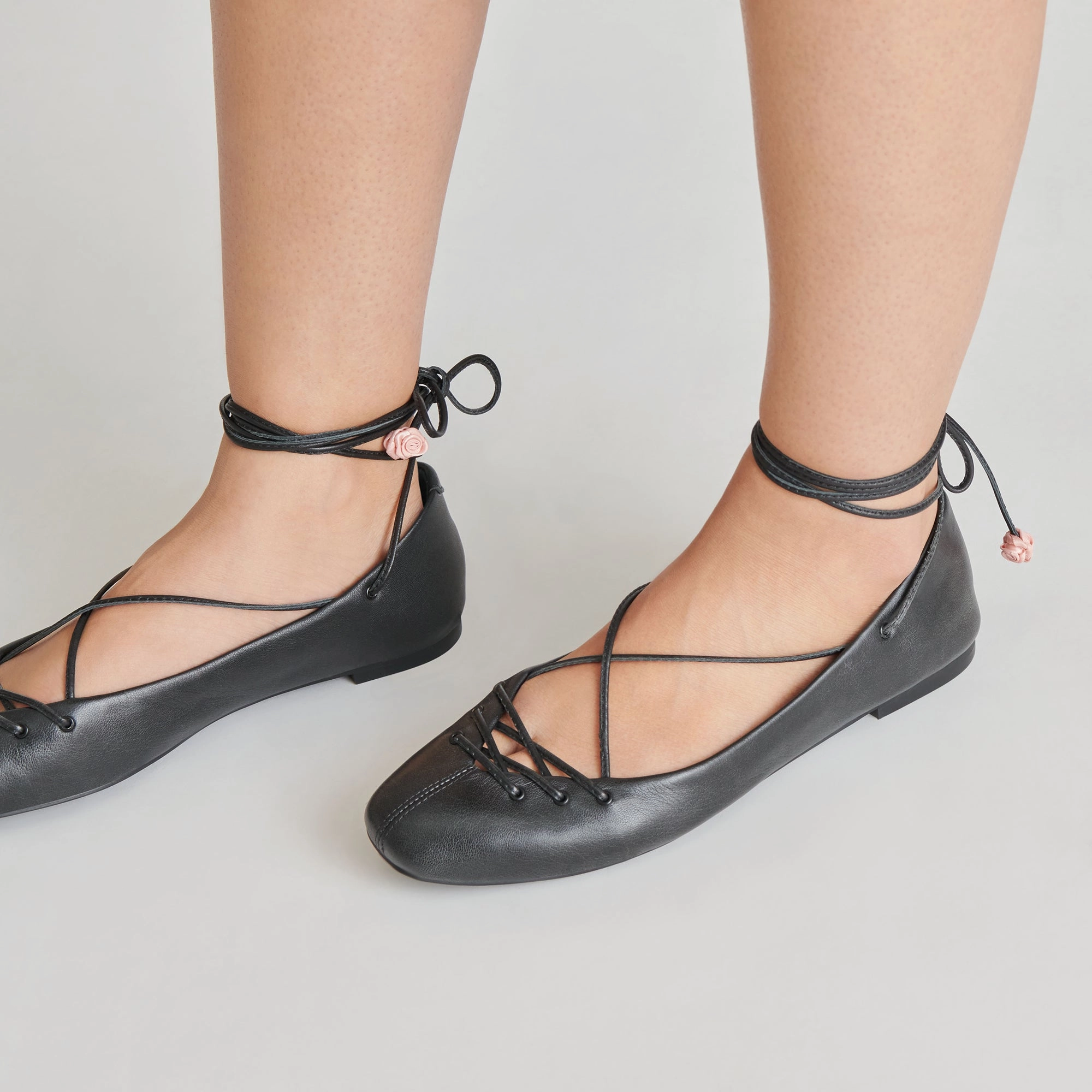 BEATE BALLET FLATS BLACK LEATHER