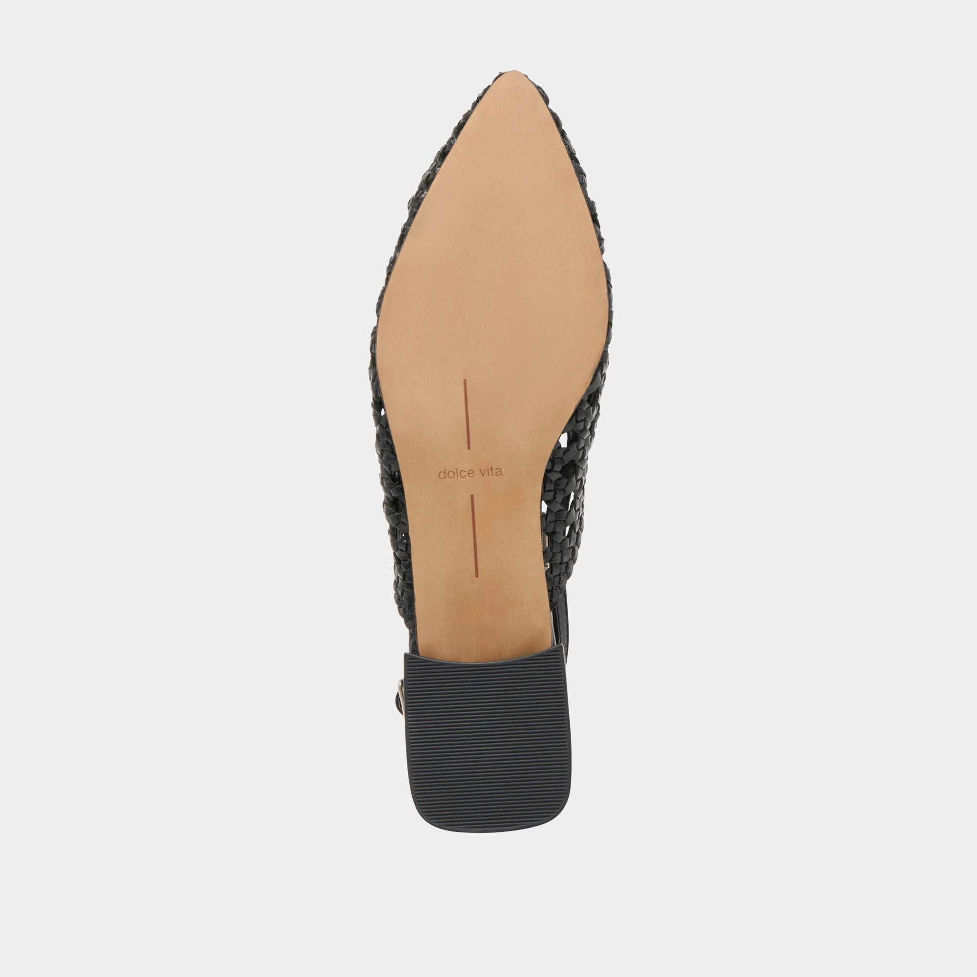 BIRDIE FLATS BLACK WOVEN LEATHER
