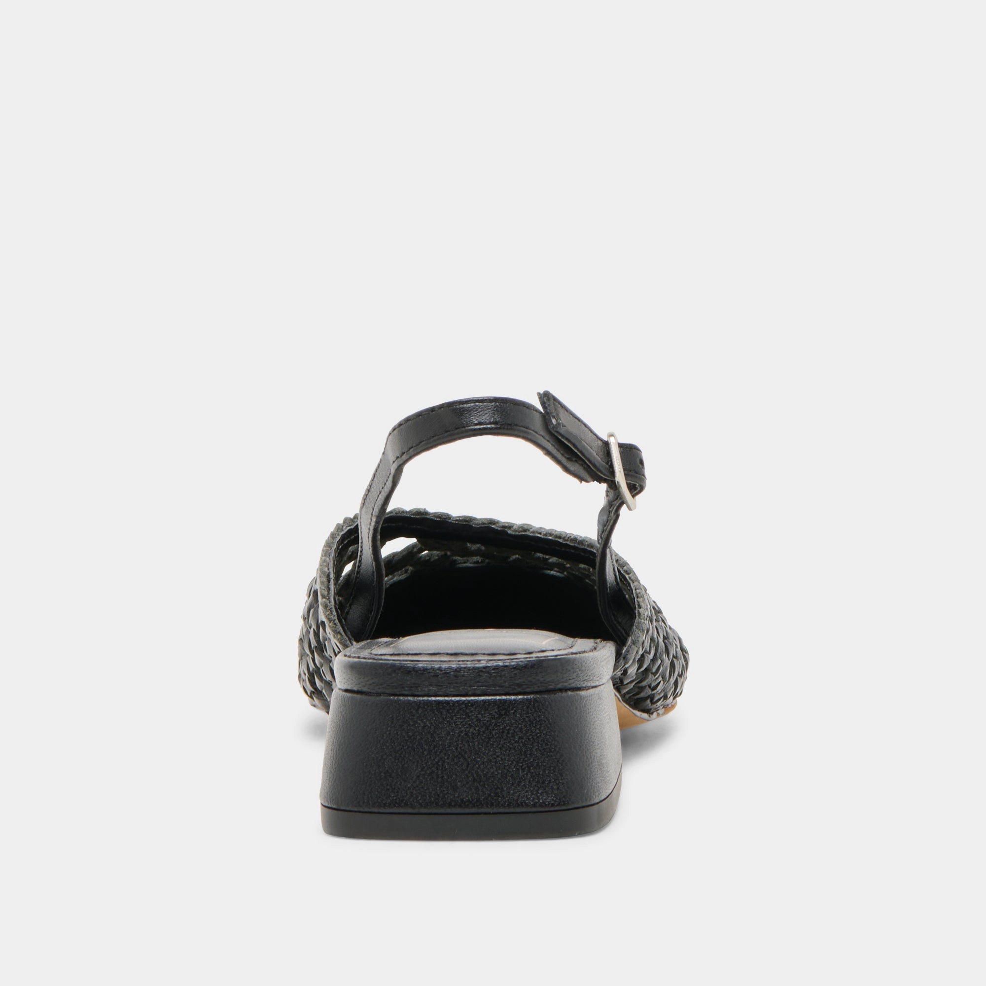 BIRDIE FLATS BLACK WOVEN LEATHER