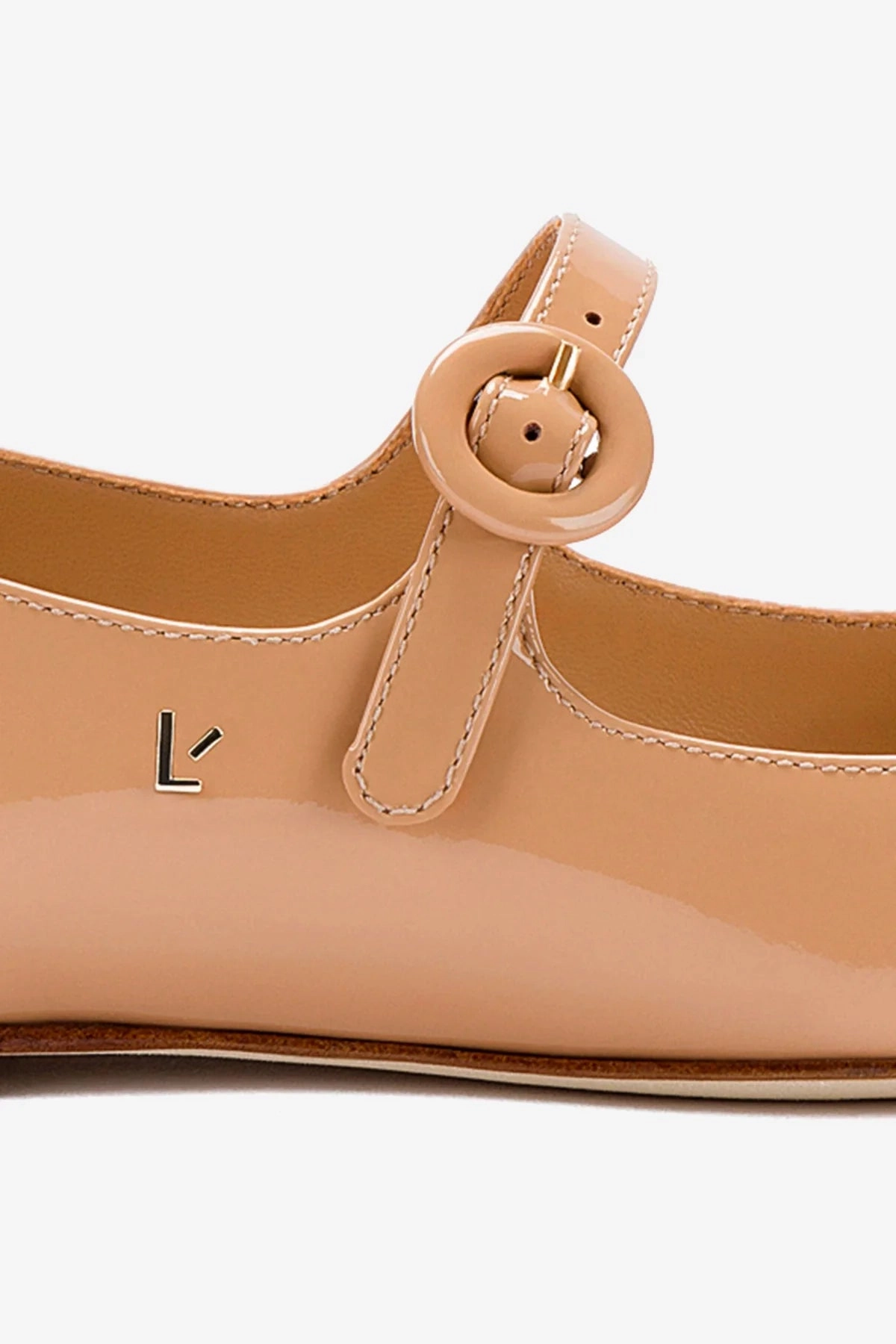 Blair Ballet Flat In Tan Patent Leather