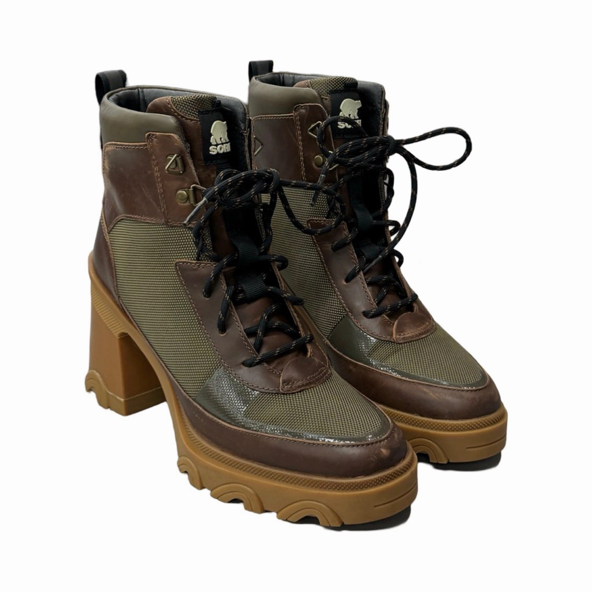 Boots Ankle Heels By Sorel In Green, Size: 9.5