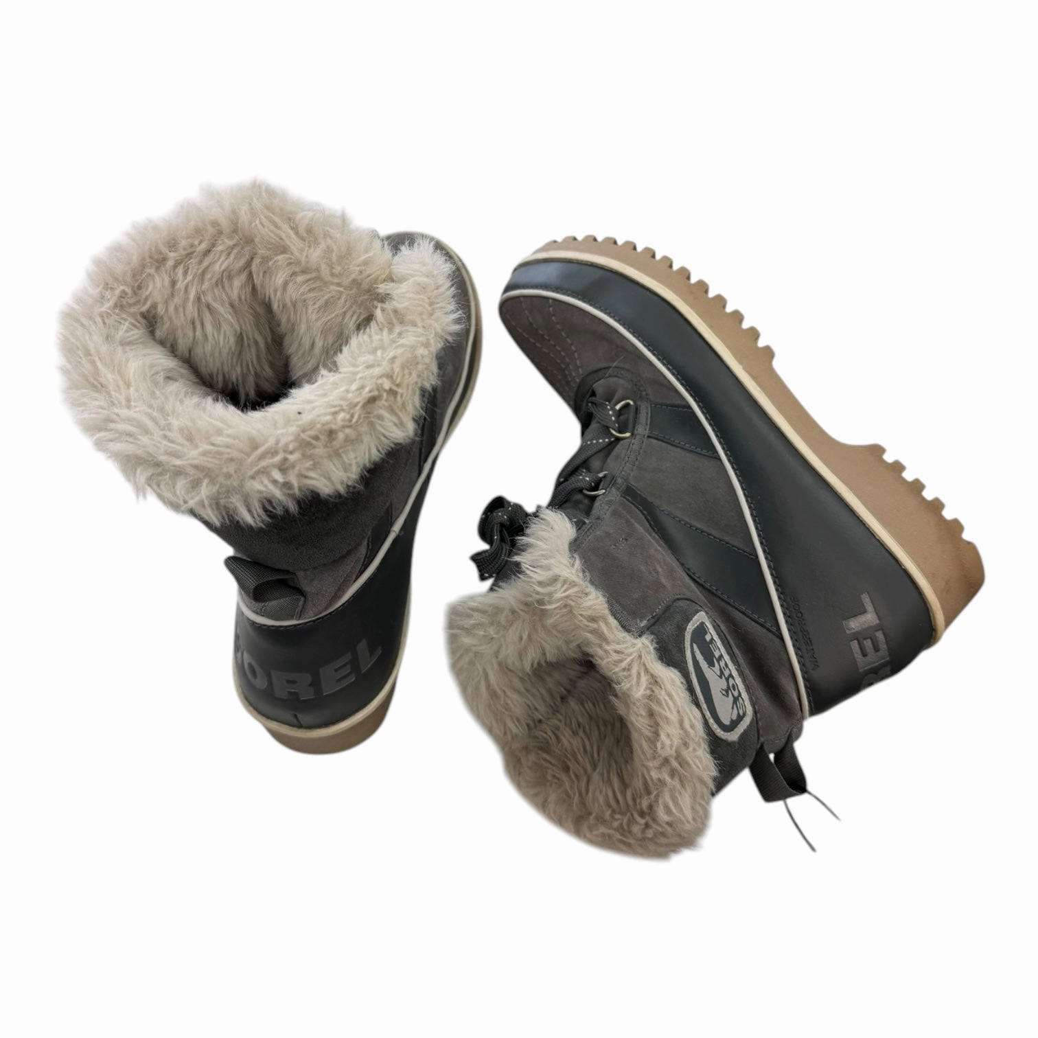 Boots Designer By Sorel In Grey & White, Size:9