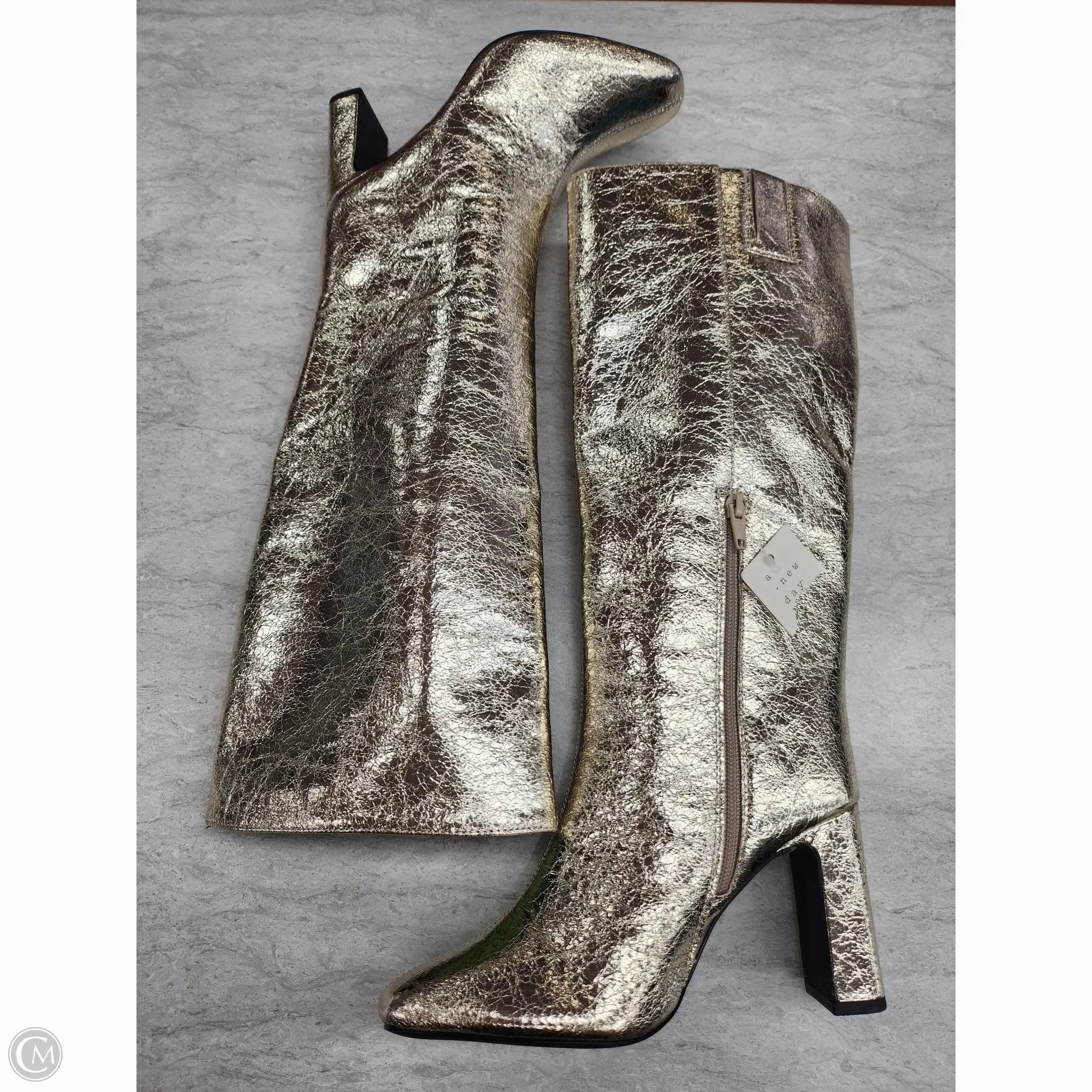 Boots Knee Heels By A New Day In Gold, Size: 6.5