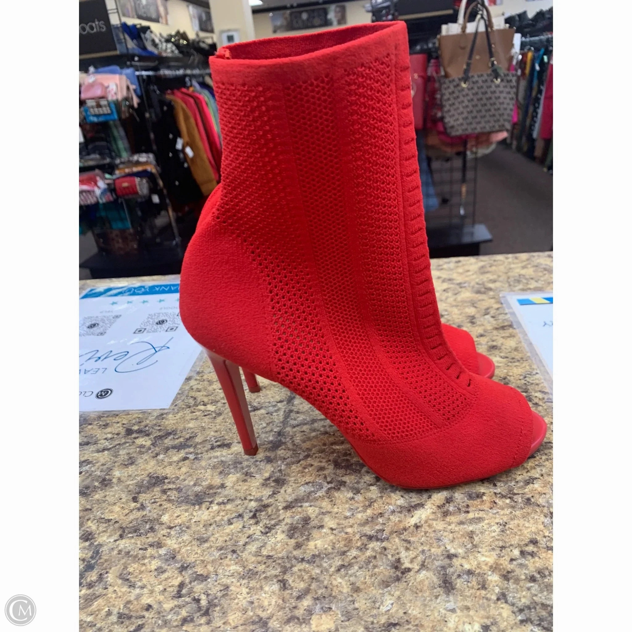 Boots Mid-calf Heels By Aldo In Red, Size: 10