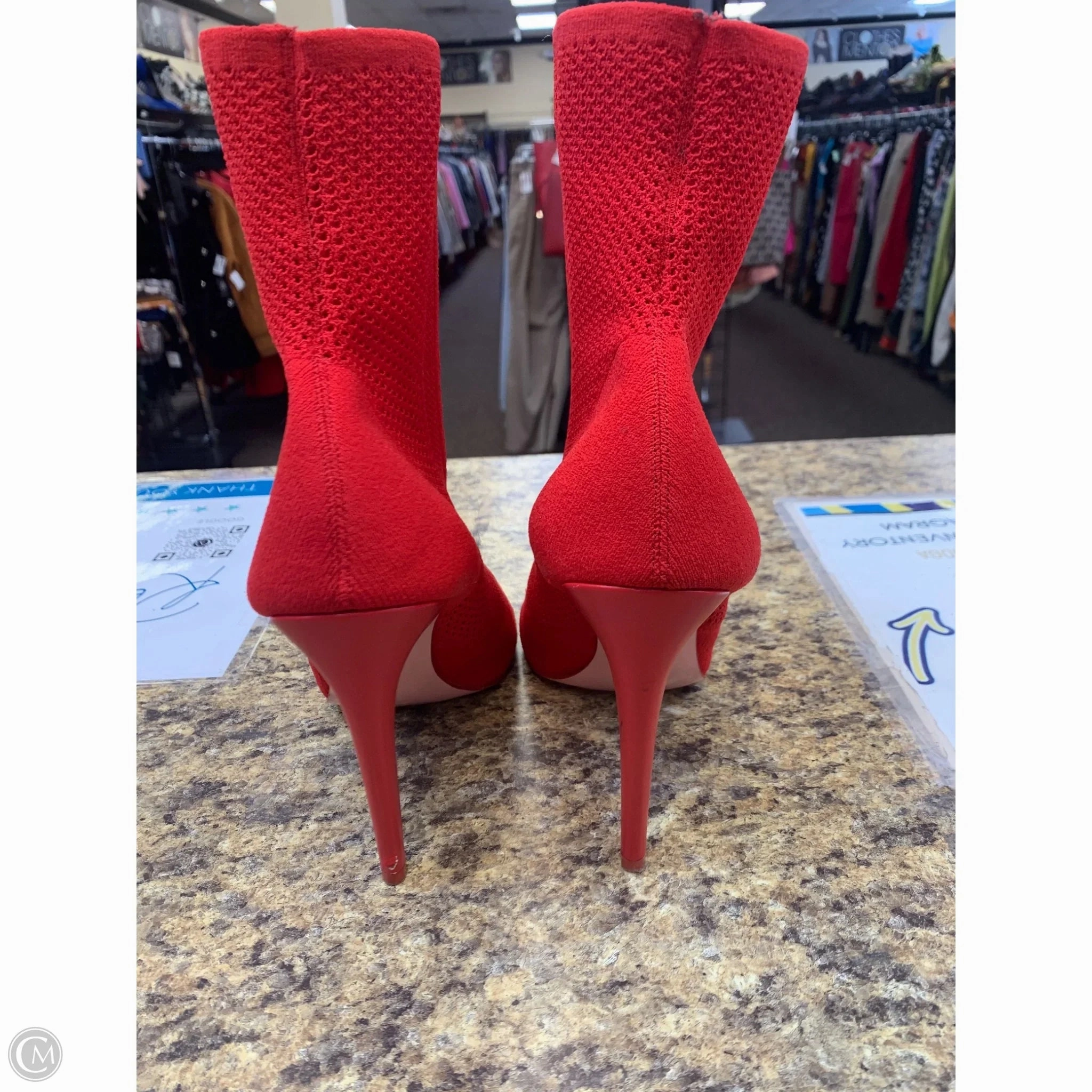Boots Mid-calf Heels By Aldo In Red, Size: 10