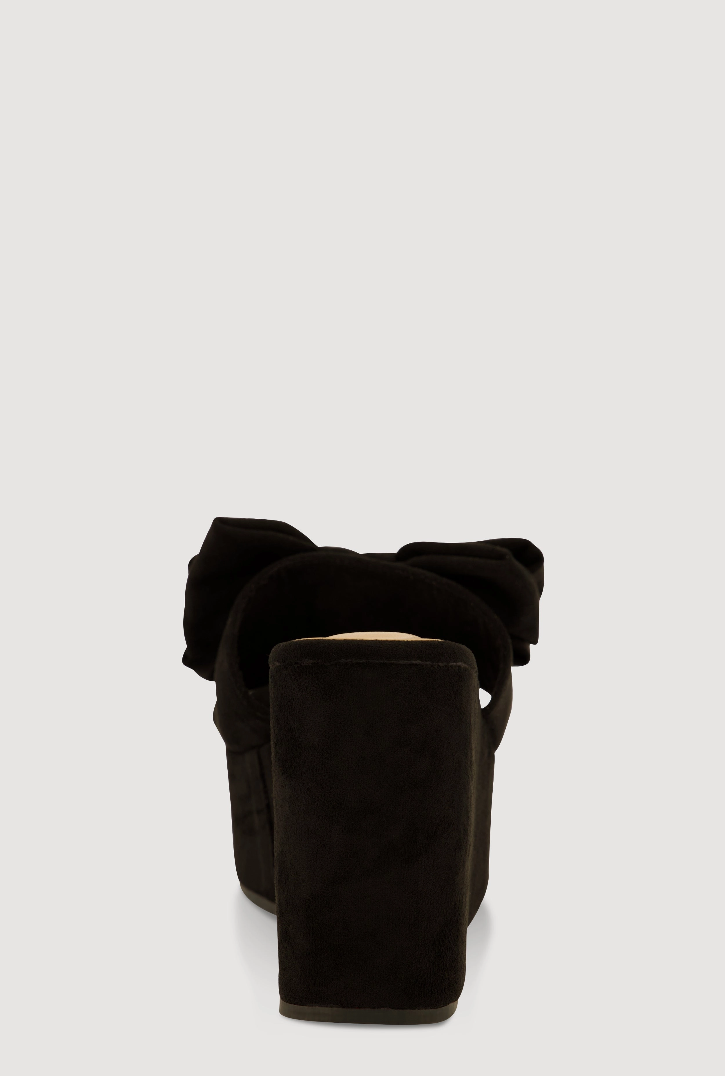 Bow Platform Wedge Slide Sandals