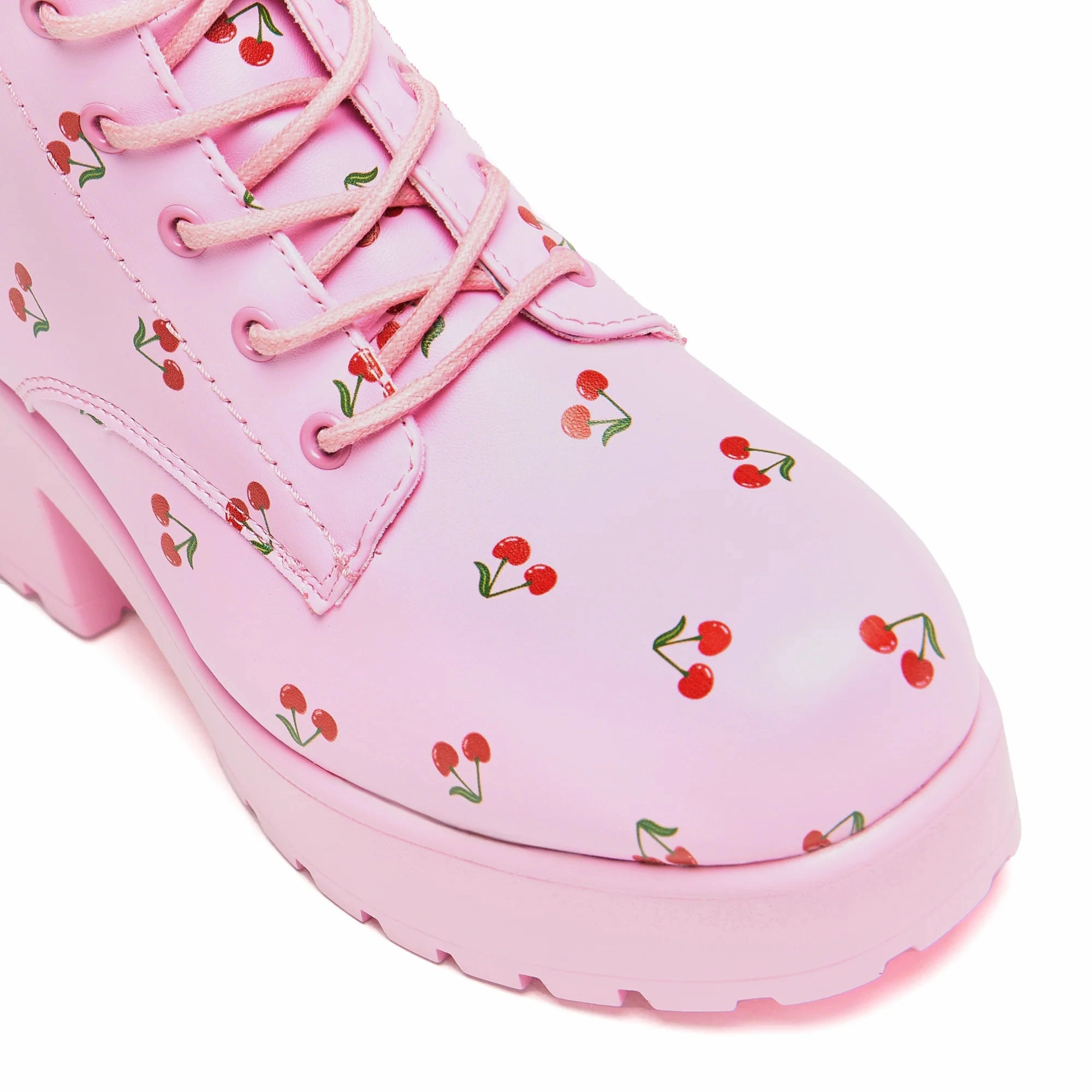 Cherry Passion Platform Boots - Baby Pink