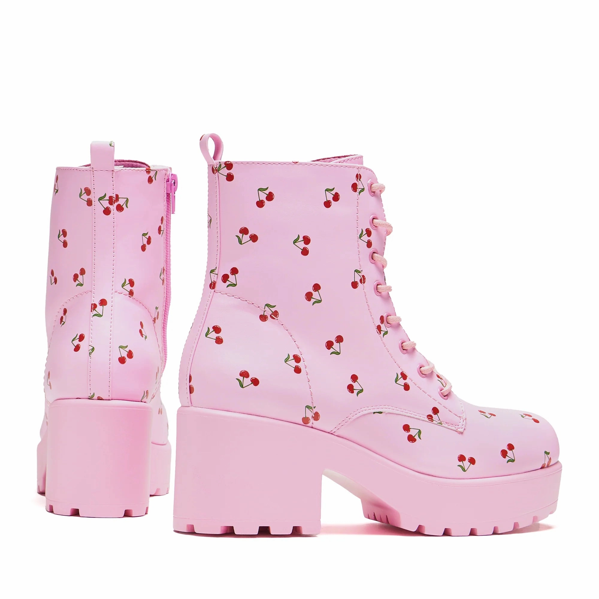 Cherry Passion Platform Boots - Baby Pink