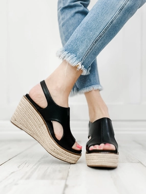 Corkys Freddie Wedges in Black