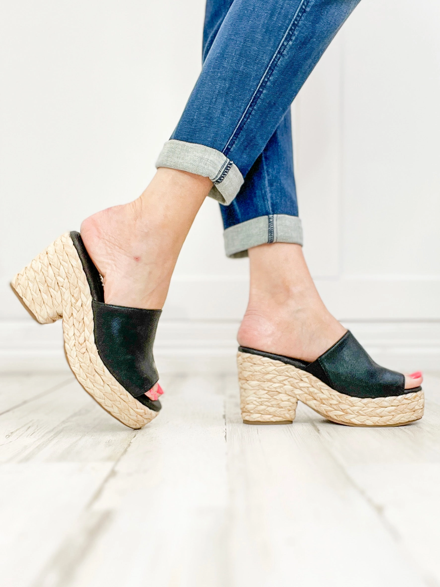 Corkys Solstice Wedge Sandals in Black
