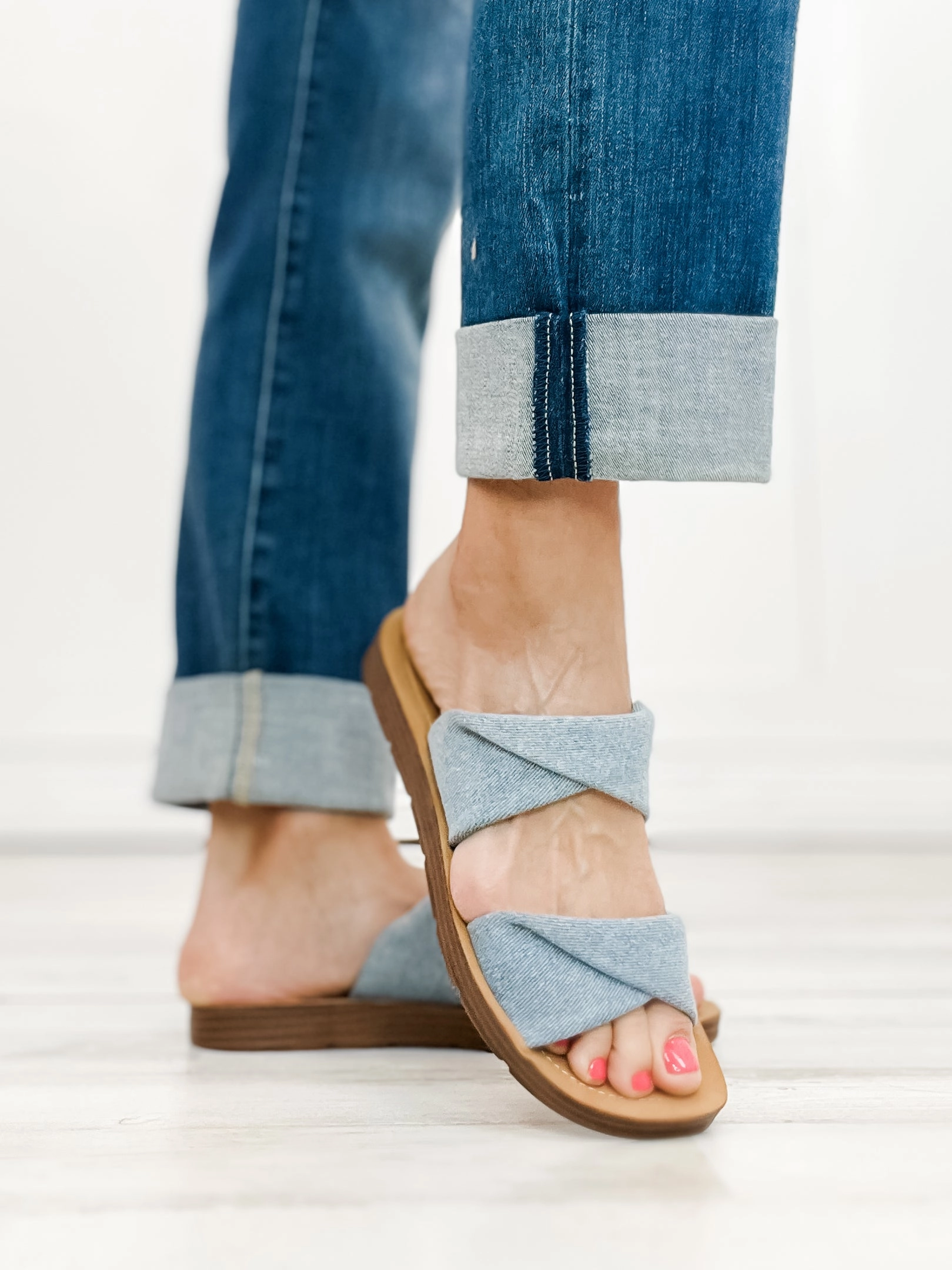 Corkys With A Twist Slip-On Sandals in Denim