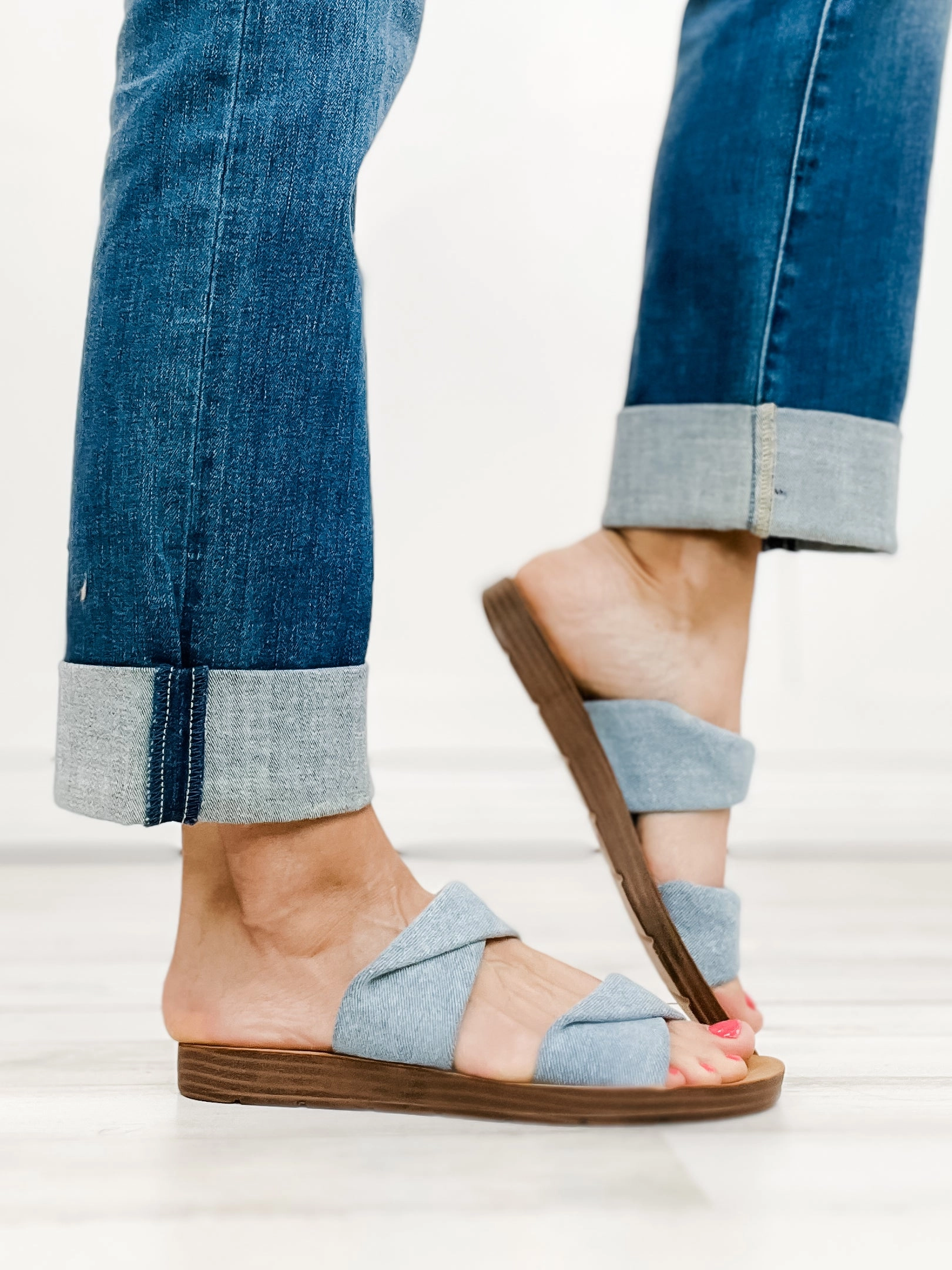 Corkys With A Twist Slip-On Sandals in Denim