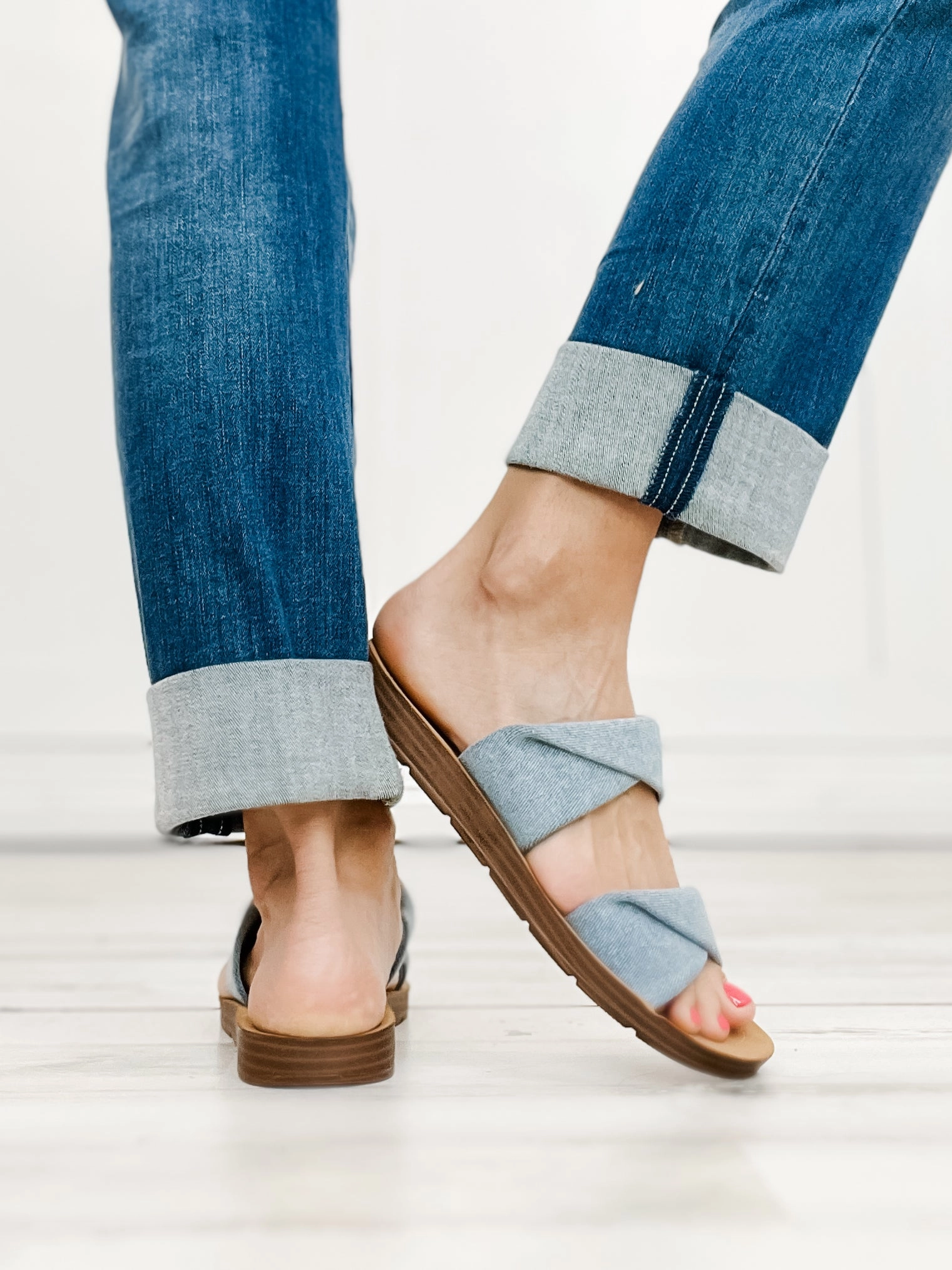 Corkys With A Twist Slip-On Sandals in Denim
