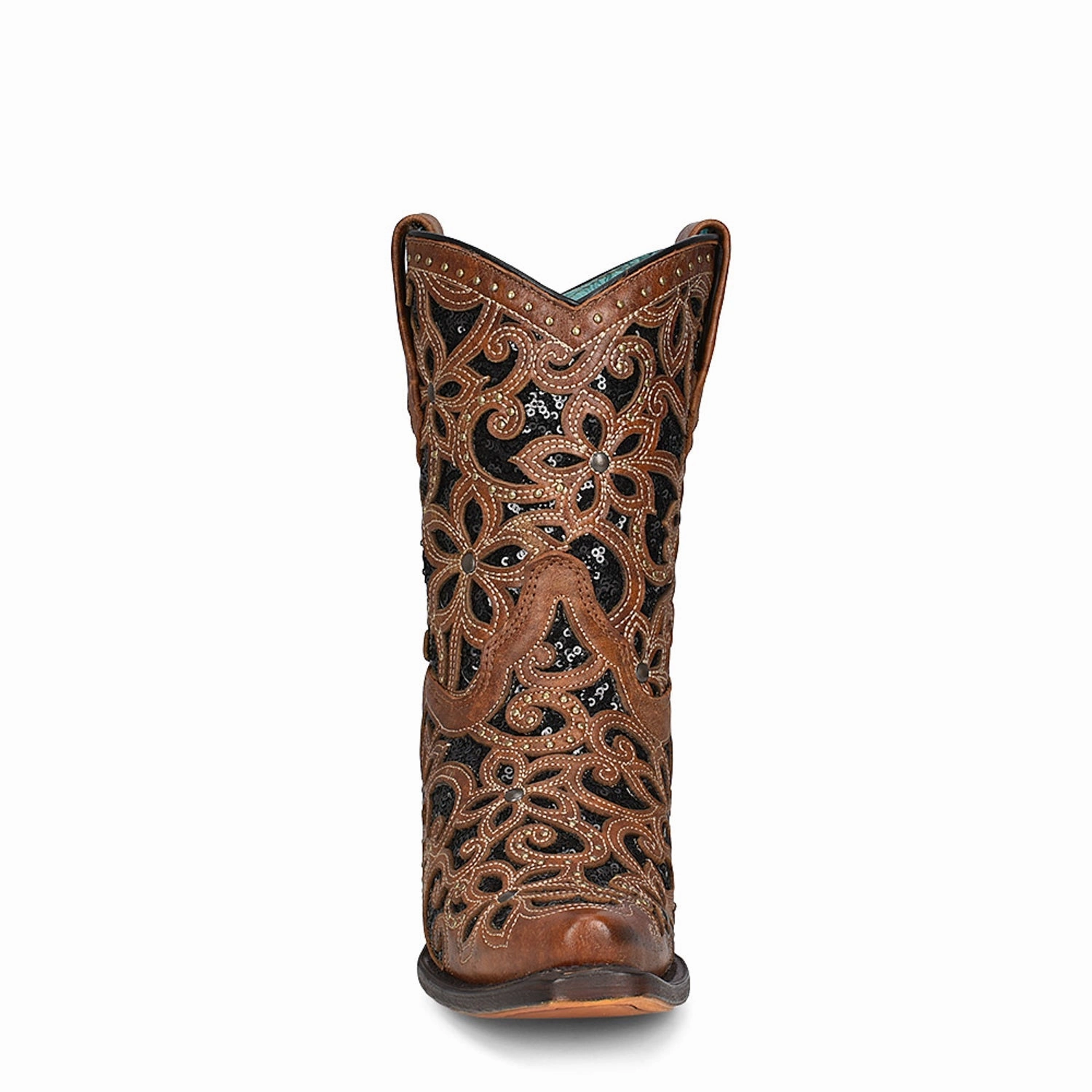 Corral Womens Glitter Inlay Cowboy Boots Leather Tan