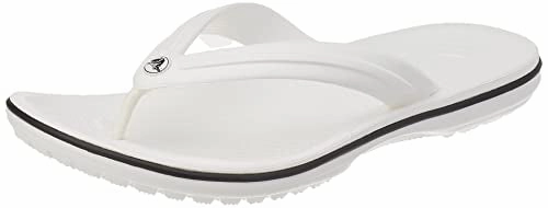 Crocs Crocband Flip-Sandalen – Unisex Flip-Sandalen für Erwachsene – Wasserdichte. schnell trocknende Flip-Flops – Weiß – Größe 46-47