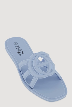 Cut Out Band Jelly Slide Sandals