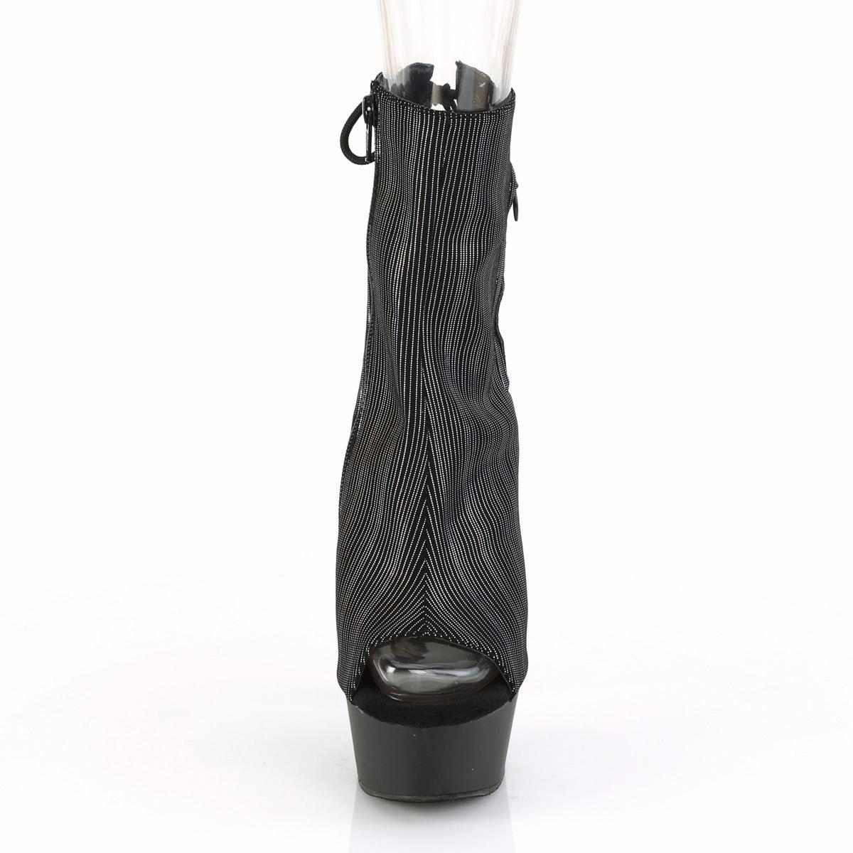 DELIGHT-1018HLN  Black Holo Faux Suede/Black Matte