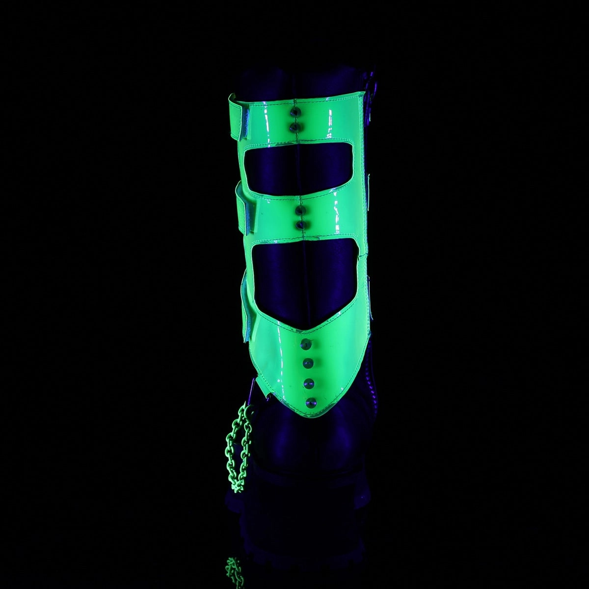 Demonia Gravedigger-255-Black/Neon Green-Size 8-Clearance
