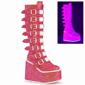 Demonia Swing-815UV-Pink Glitter-Size 6-Clearance