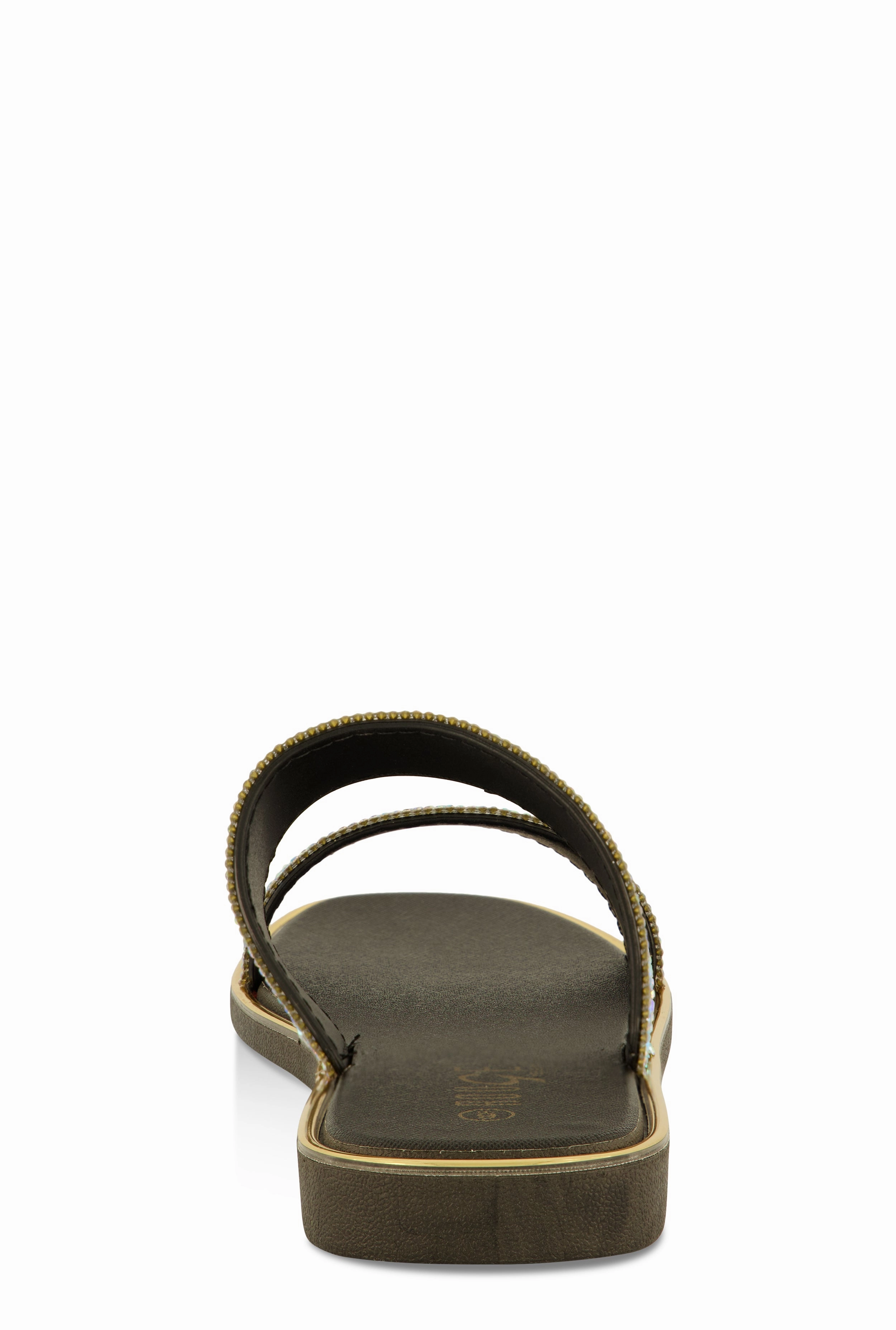 Double Band Rhinestone Slide Sandals