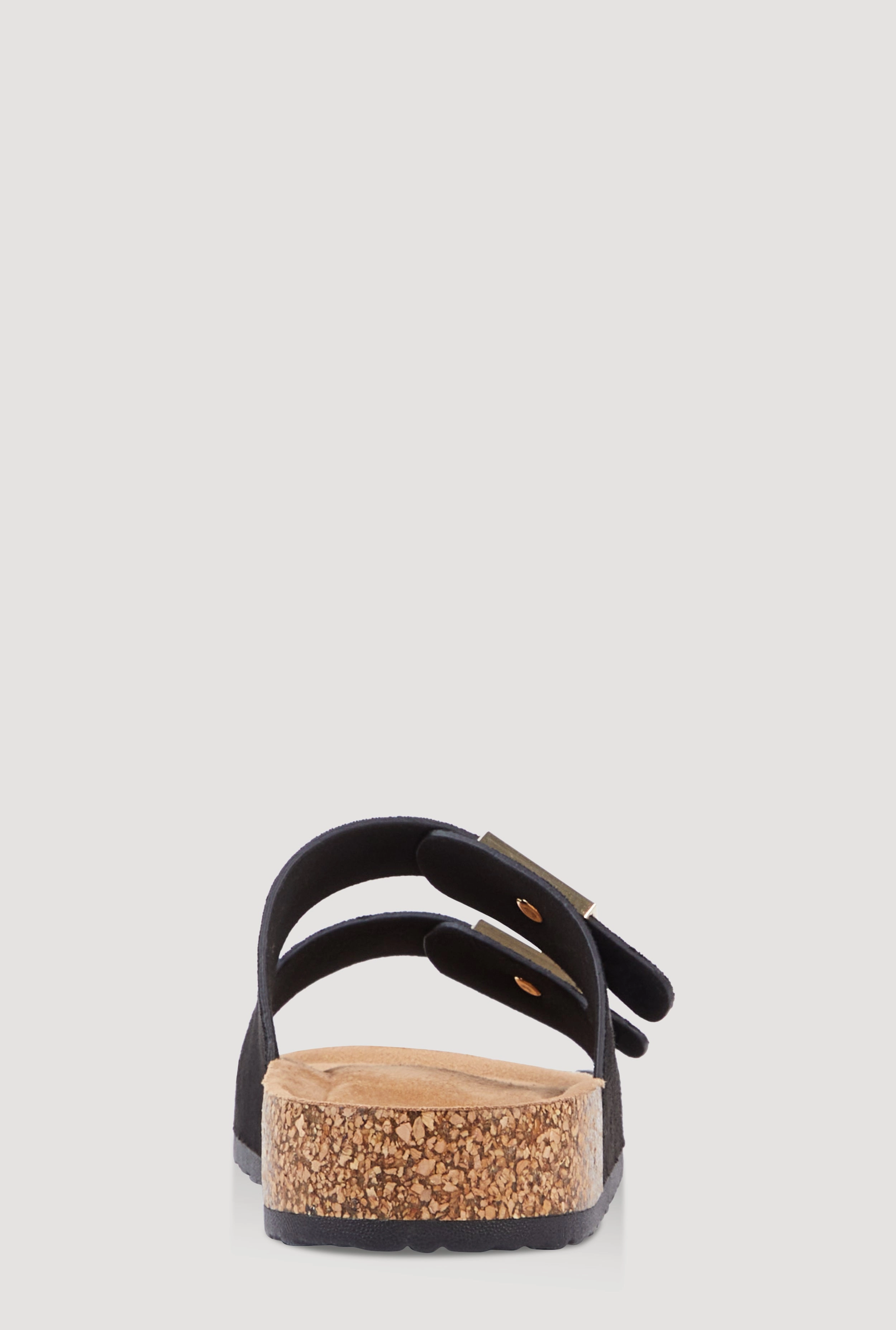Double Geometric Band Footbed Sandals