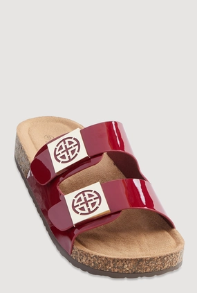 Double Geometric Band Footbed Sandals
