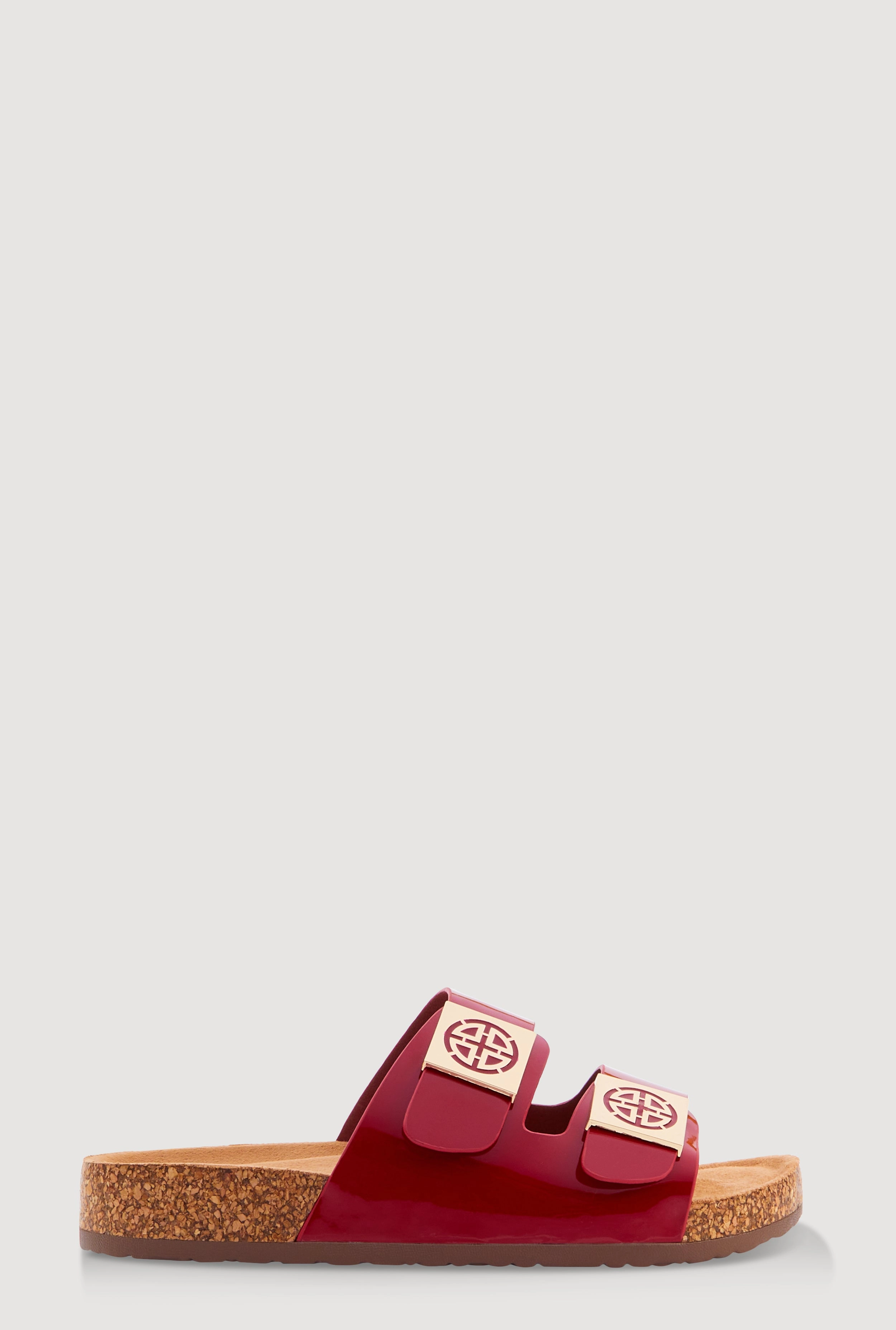 Double Geometric Band Footbed Sandals