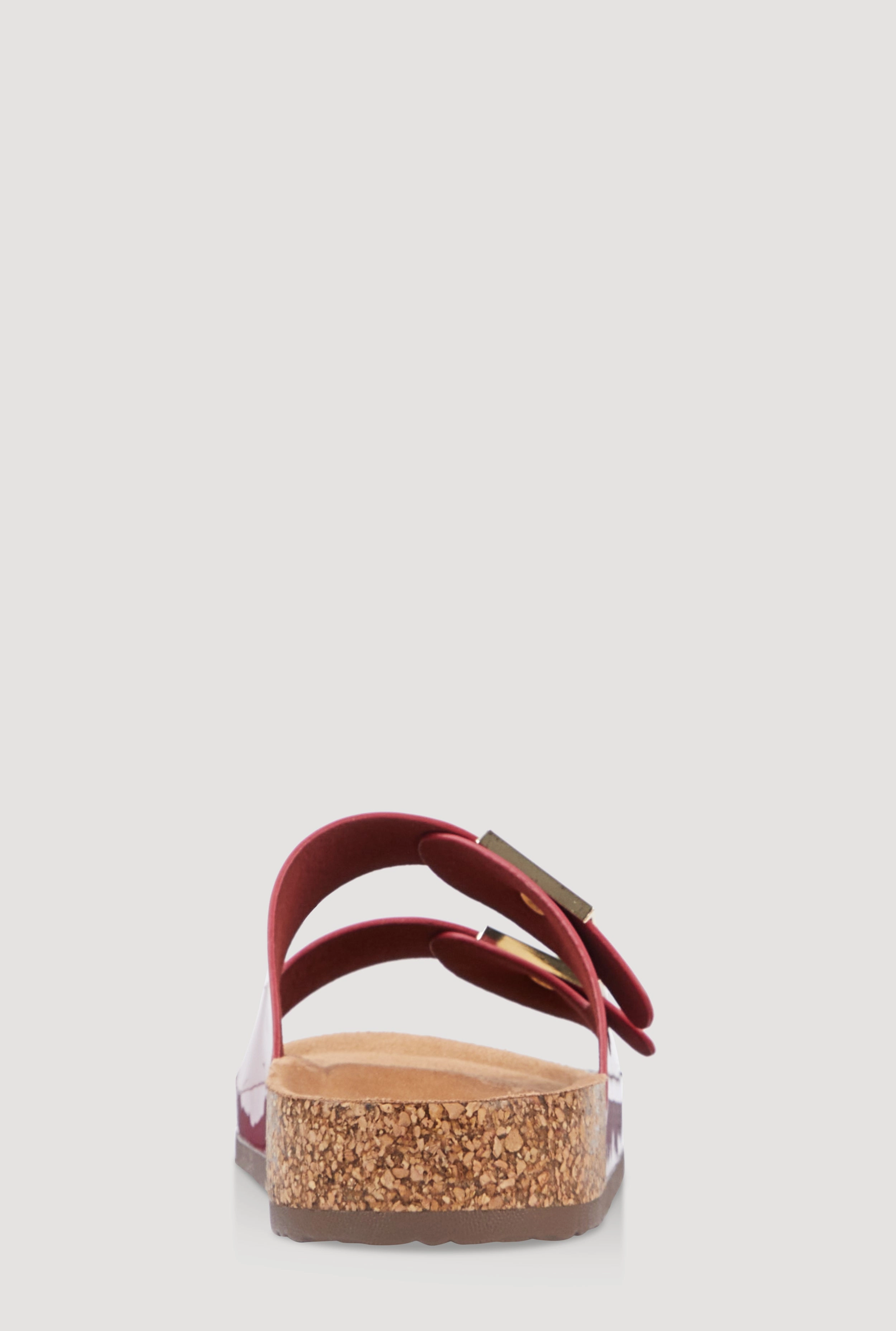Double Geometric Band Footbed Sandals