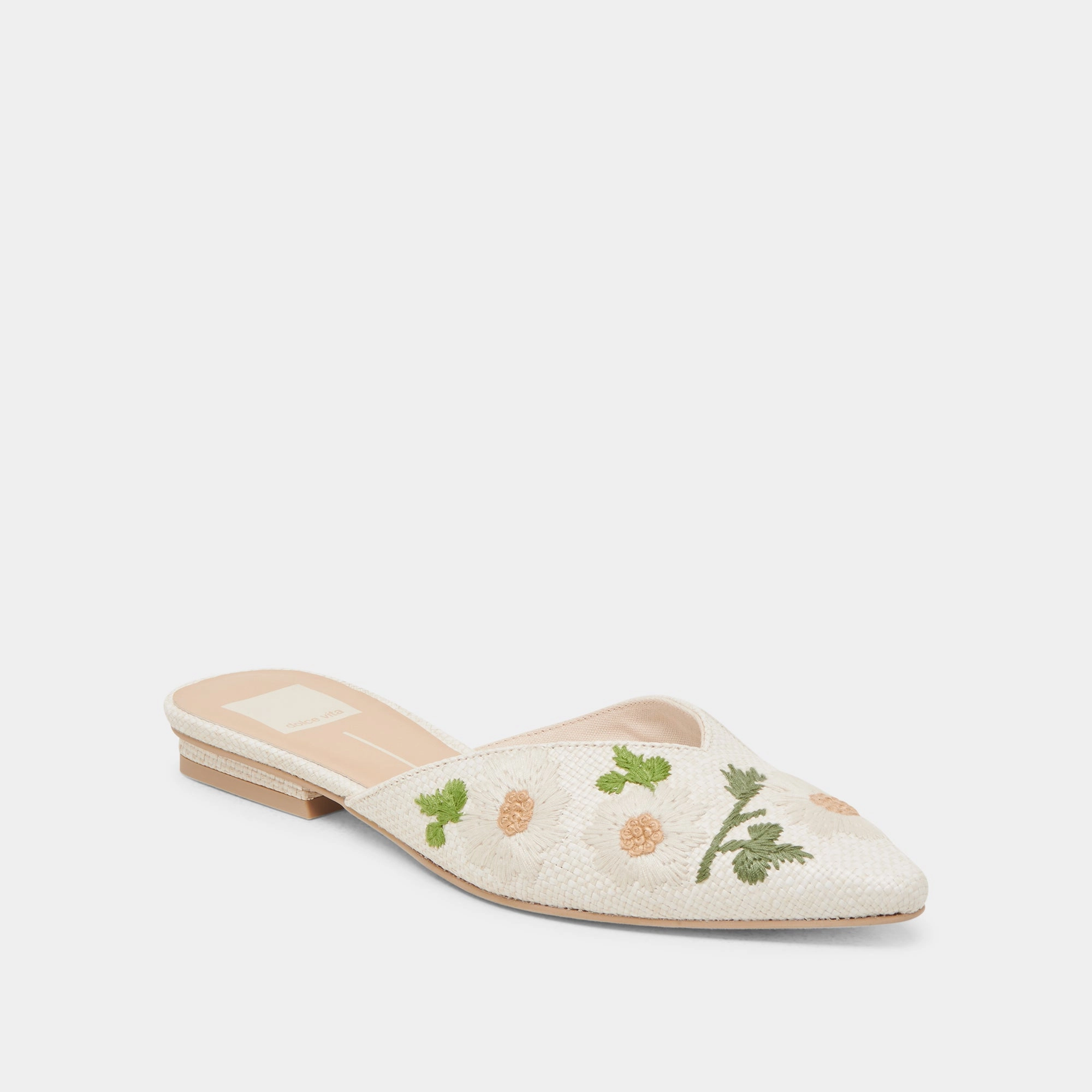 ELM FLATS WHITE FLORAL RAFFIA
