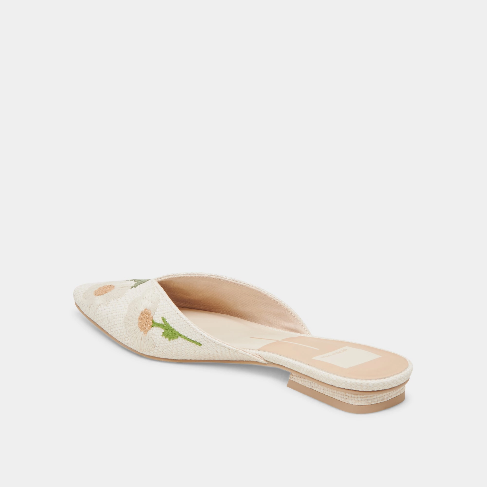 ELM FLATS WHITE FLORAL RAFFIA