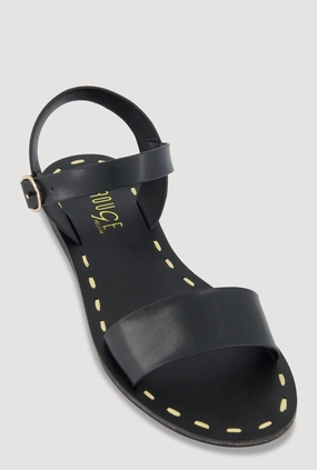 Faux Leather Band Ankle Strap Sandals