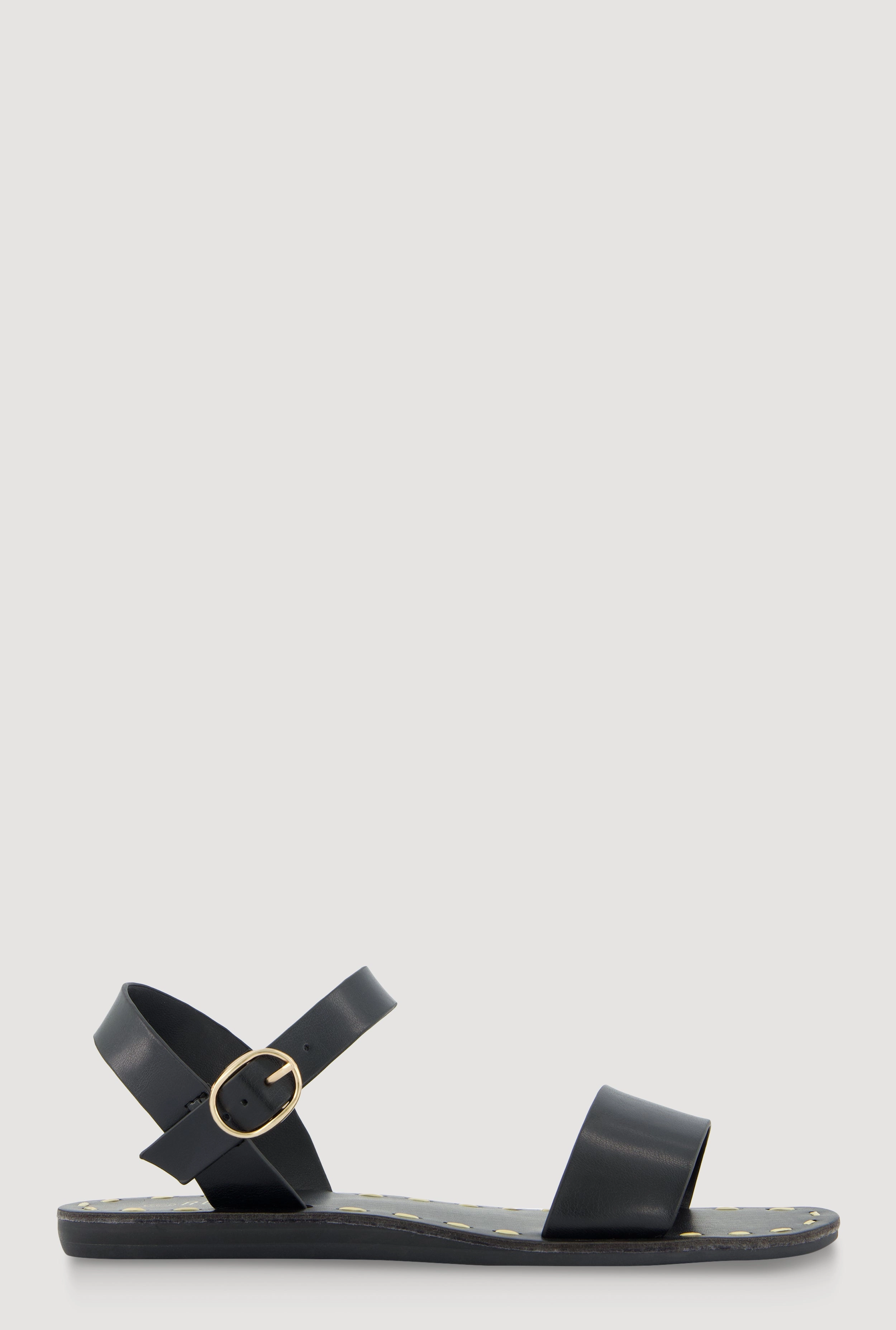 Faux Leather Band Ankle Strap Sandals