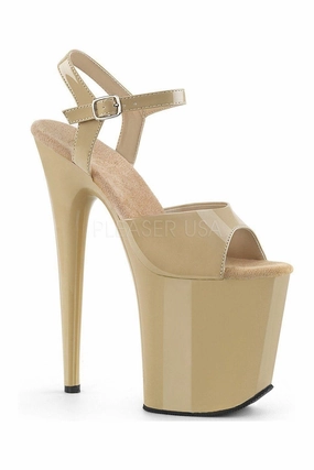 FLAMINGO-809 Platform Sandal  | Bone Patent