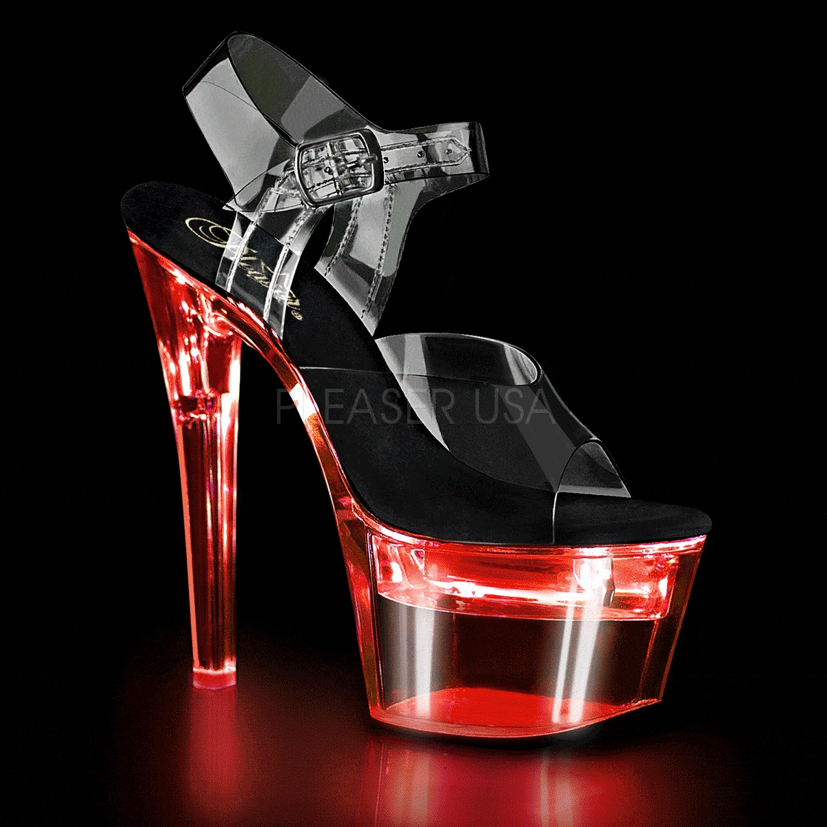 FLASHDANCE-708 Platform Sandal  | Clear Vinyl