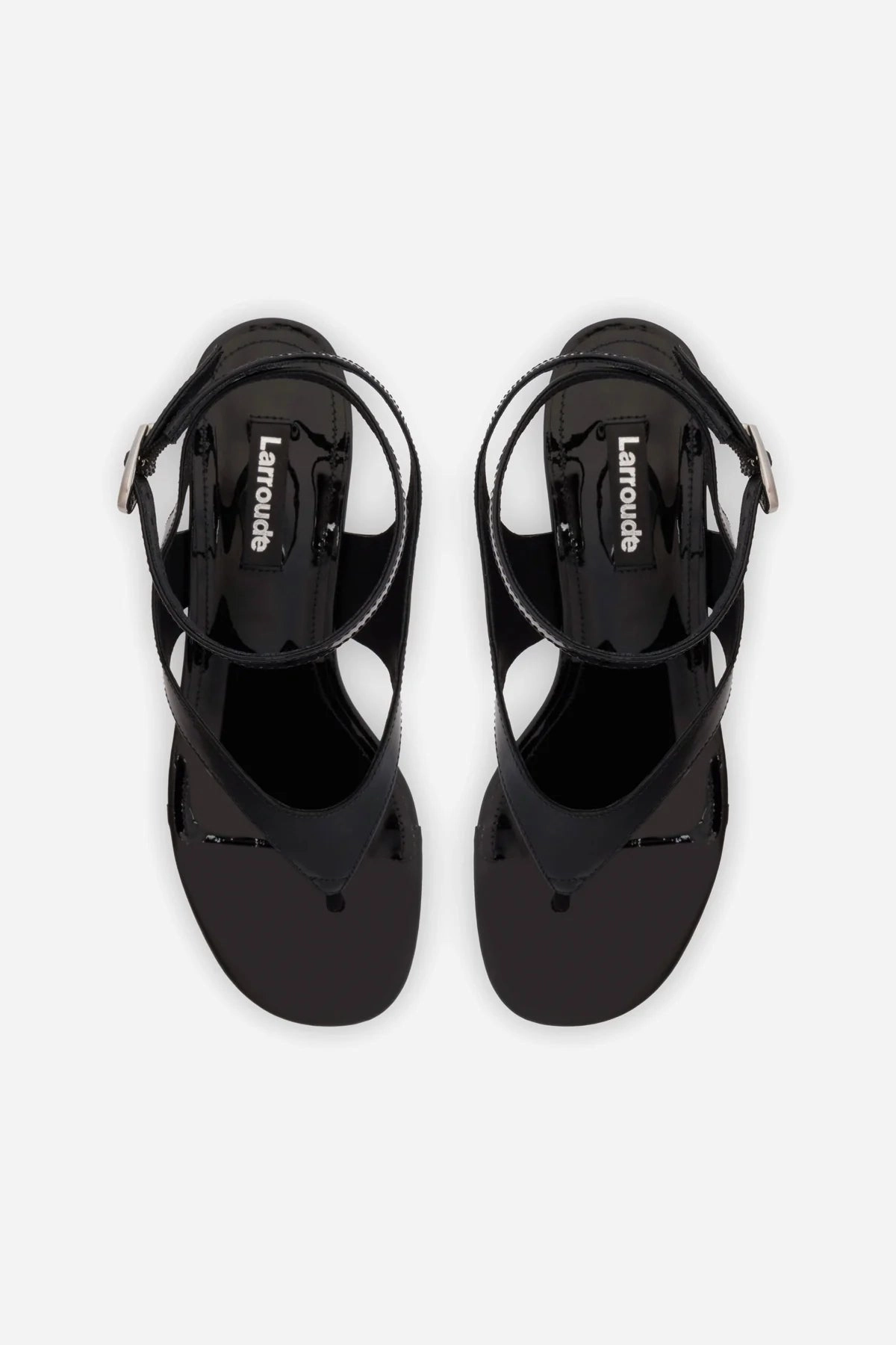 Gaia Block Sandal In Black Leather