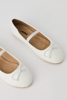 Girls Faux Leather Ballet Flat