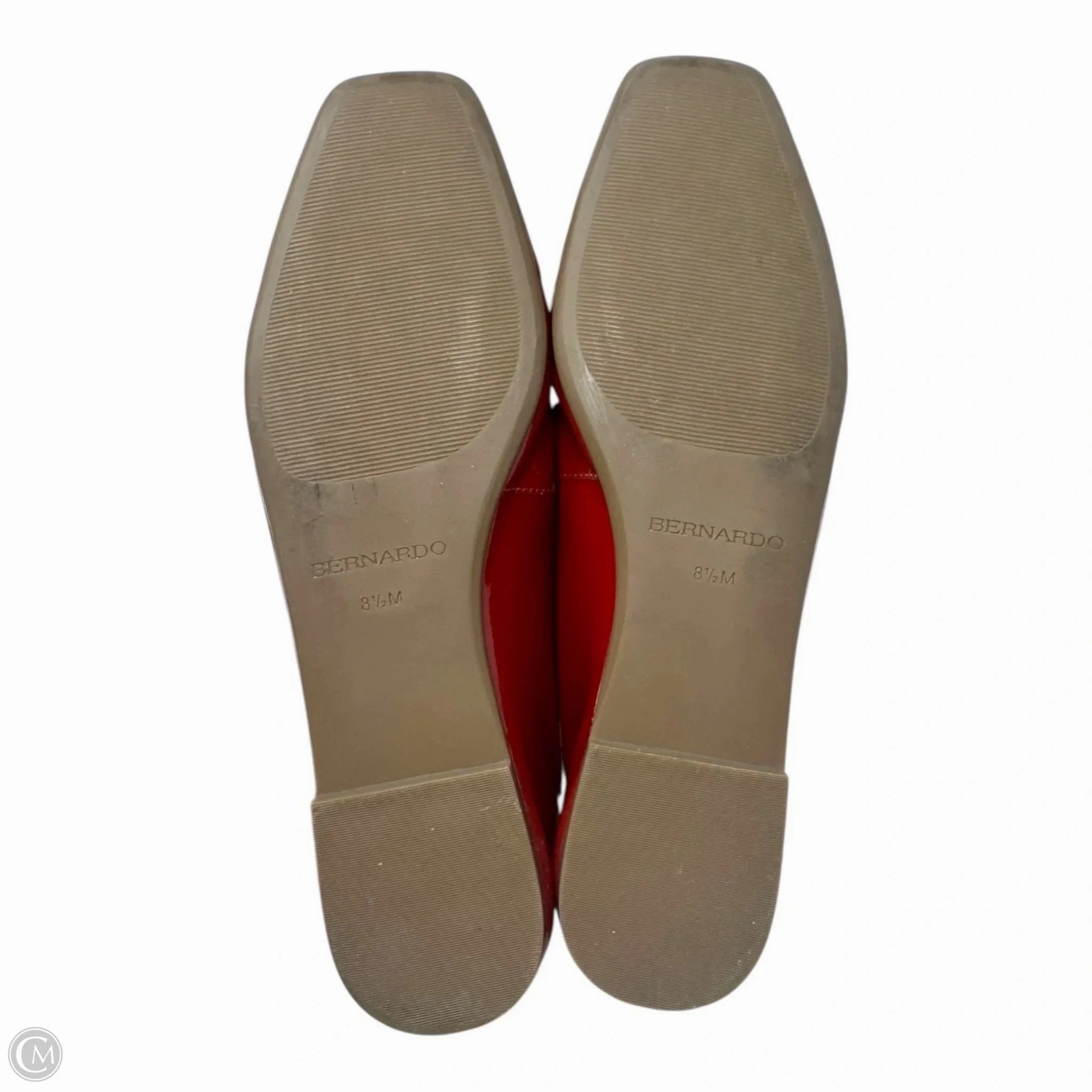 Gwynn Patent Bow Ballet Shoes Flats By Bernardo In Red, Size: 8.5