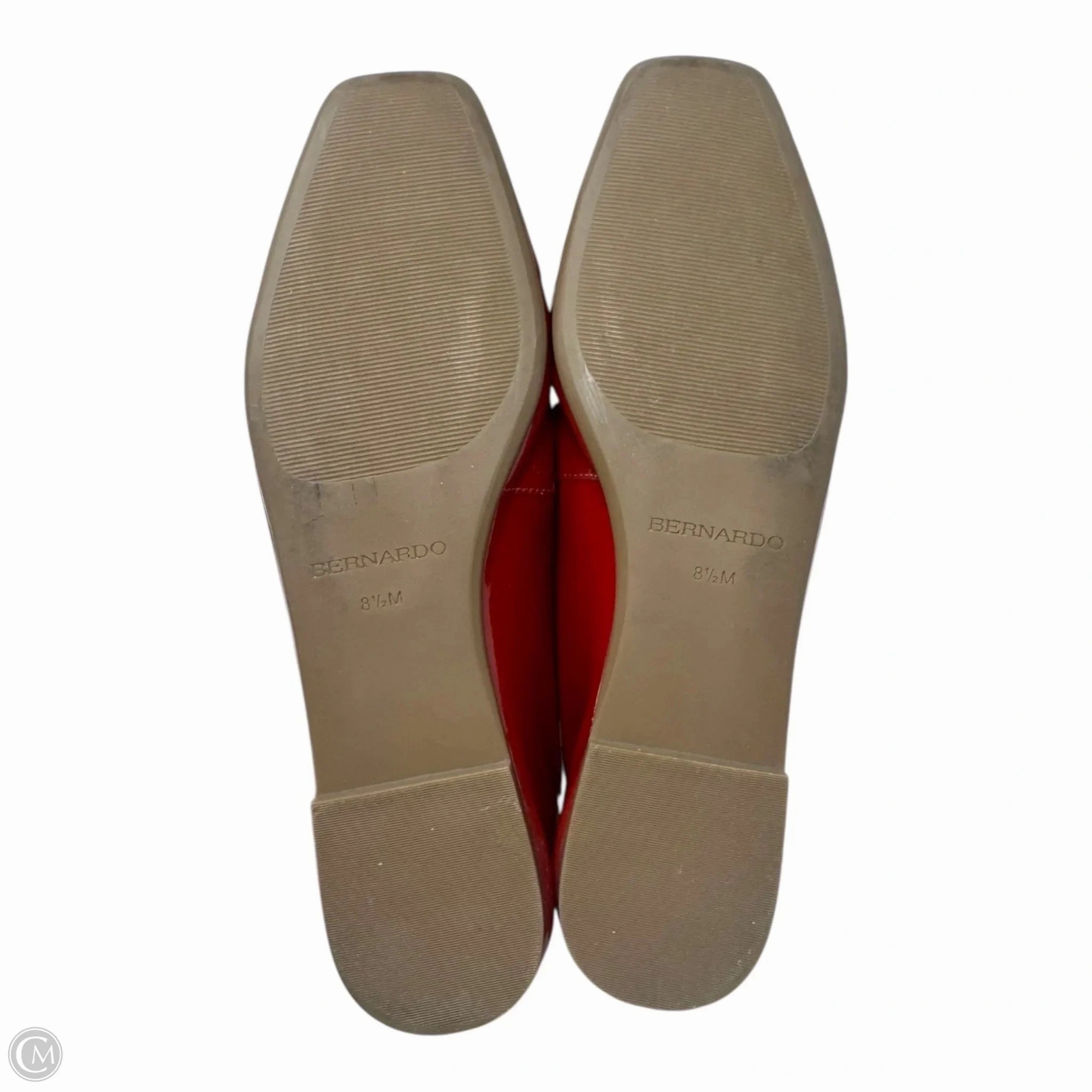 Gwynn Patent Bow Ballet Shoes Flats By Bernardo In Red, Size: 8.5